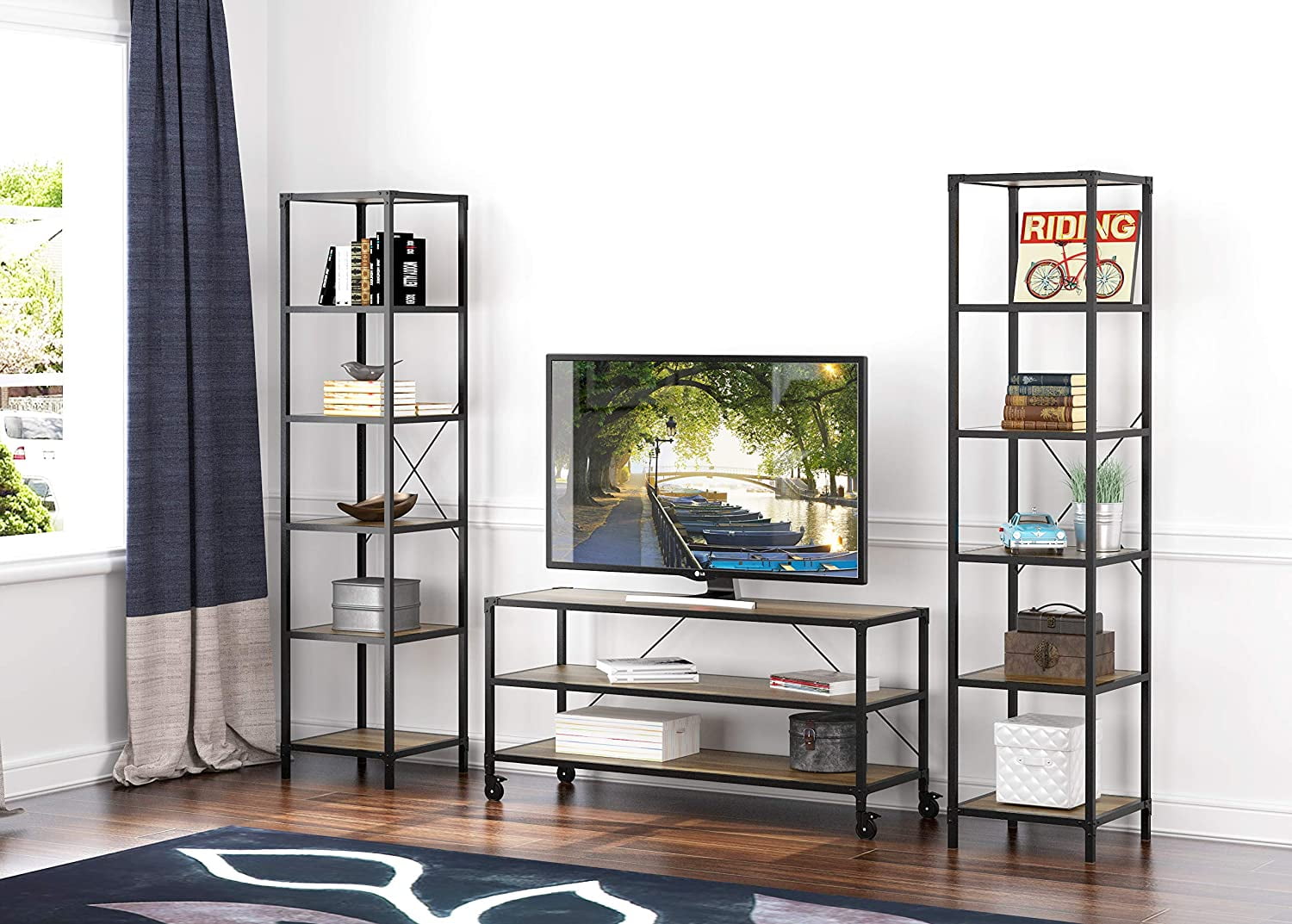 Antique TV Stand with Wheels