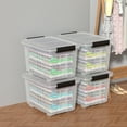 thumbnail image 7 of Qqbine 50 Quart Large Plastic Latching Box, Clear Storage Bin with Wheels, Stackable, 4 Packs, 7 of 7