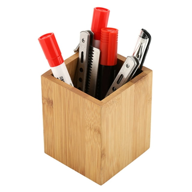 Portavasos Para Bolígrafos, Soporte Para Lápices De Bambú, Multiusos Para Oficina, Escuela, Escritorio, Lápices, Organizador De Almacenamiento, Suministros De Papelería,