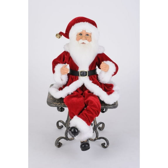 Karen Didion Originals Traditional Poseable Santas (Set of 2) Figurine, 17"