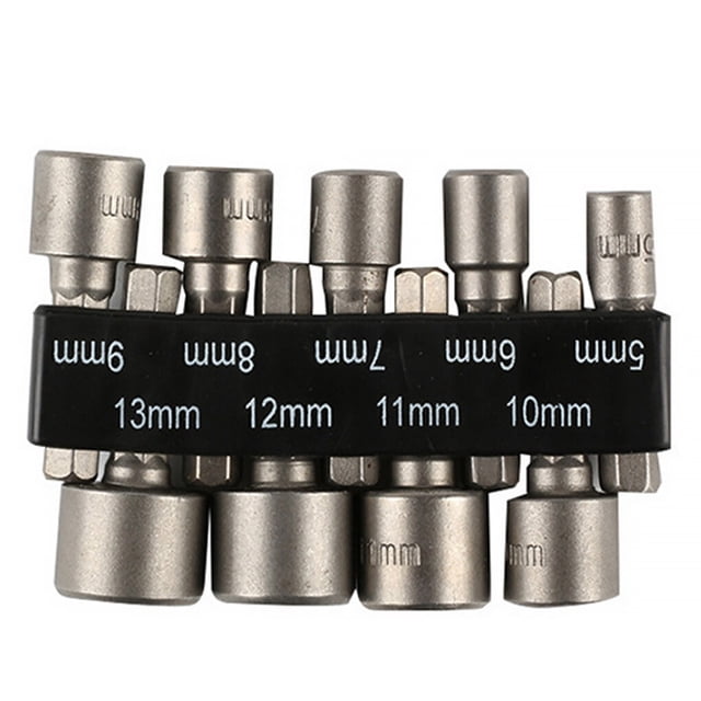 Ensemble de Embouts de Perceuse Électrique à Écrou Hexagonal avec Support, Clé Électrique, Perceuse à Impact d'Alimentation, Douilles, Kit de Buses, Outil à Main de Réparation Type 1