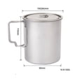 thumbnail image 3 of Camping Mug Titanium Cup Tourist Tableware Picnic Utensils Outdoor Kitchen Equipment Travel Cooking Set Cookware,750ML, 3 of 7