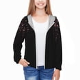 thumbnail image 3 of Pofeuu Sparkling Pink Night Sky Print Kids Active Zipper Sun Protection Jacket Boys Girls Hooded Cooling Shirt Pockets Fishing Running Outdoor-XX-Large, 3 of 7