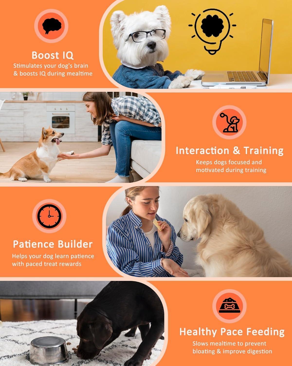 Dog Feeder Puzzle Toy Duck, Interactive Treat Dispenser and Slow Feeder Designed to Mentally Stimulate Your Dog and Encourage Slower, Healthier Eating Habits