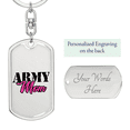 thumbnail image 2 of Military Mom Swivel Keychain Dog Tag Stainless Steel or 18k Gold, 2 of 10