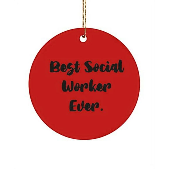 Best Social Worker Ever. Circle Ornament, Social Worker Present from Colleagues, Unique for Friends