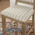 thumbnail image 5 of Linon Emmy Full Back Wood Counter Stool, 26" Seat Height, Gray Wash Finish with Stripe Fabric, 5 of 10