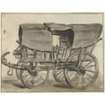 thumbnail image 2 of Simon Andreas Krausz 14x12 Black Ornate Wood Framed Double Matted Museum Art Print Titled: Covered Wagon (1770 - 1825), 2 of 5