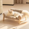 thumbnail image 4 of Mewoofun Cat Bed SofaWooden, Sturdy Fluffy Cat Couch Bed Dog Beds for Cats and Small Dogs Pet Furniture Elevated ShopWise Round, 4 of 10