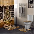 thumbnail image 1 of FMSHPON Merry Christmas 4 Piece Bathroom Set Shower Curtain Bath Rug Contour Mat and Toilet Lid Cover, 1 of 8