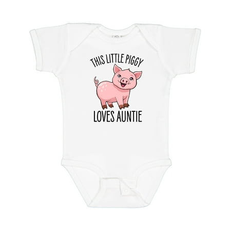 

Inktastic This Little Piggy Loves Auntie- Cute Gift Baby Boy or Baby Girl Bodysuit