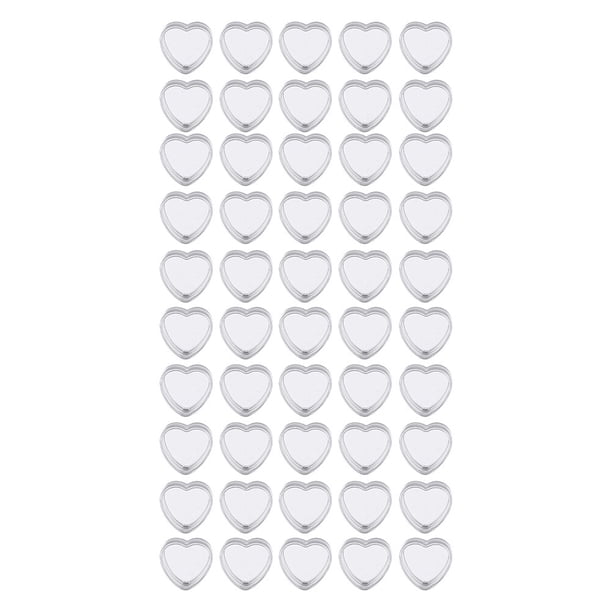 WORGEOUS 50pcs 4g de crema de forma de corazón contenedores vacíos macetas de almacenamiento cosmético con cubierta