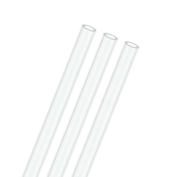 3-Pack Clear Plastic Tube, 4mm[0.16"] ID x 6mm[0.24"] OD High Impact Rigid Polycarbonate Round Pipes [245mm/10IN]
