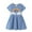 Blue, variant on Girl's Dresses Summer Rainbow Stripe Embroidery Pattern Children Princess Kids Clothing