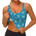 thumbnail image 3 of Fotbe Sea Turtle Sujetador Deportivo Largo sin Aros para Mujer con Almohadillas y Soporte Medio, Transpirable y Absorbente, Camiseta Tipo Chaleco o Tank Top-Large, 3 of 8