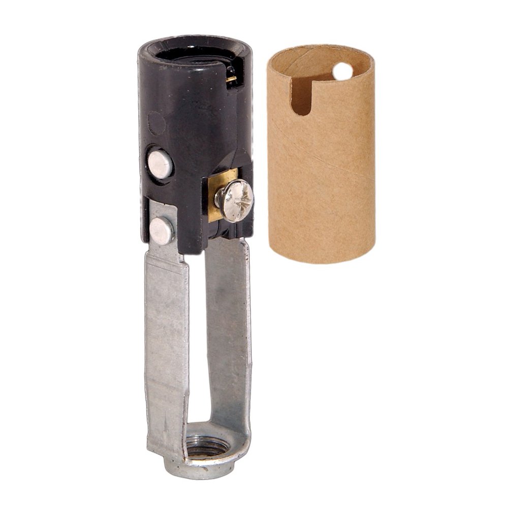 B&P Lamp® Candelabra Base, Candle Socket with 1/8 F hickey, 3" overall