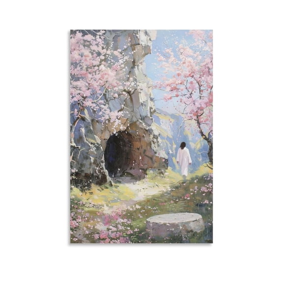 Jesus Wall Art Empty Tomb Easter Canvas Wall Art Prints Poster Gifts Photo Picture Painting Posters Room Decor Home Decorative 12x18inch(30x45cm)