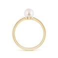 thumbnail image 2 of ANGARA Classic Japanese Akoya Cultured Pearl Solitaire Ring in 14K Yellow Gold for Women | June Birthstone, Birthday, Anniversary, Jewelry Gift for Women | Pearl Ring, 2 of 8