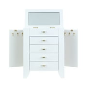 Hives and Honey Chelsea Jewelry Chest - Elegant White Modern Storage for Women, Tweens, and Teens