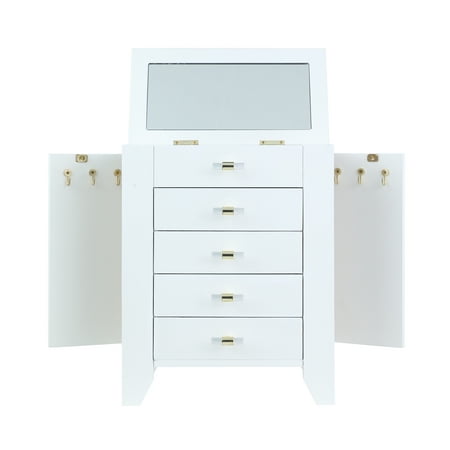 Hives and Honey Chelsea Jewelry Chest - Elegant White Modern Storage for Women  Tweens  and Teens