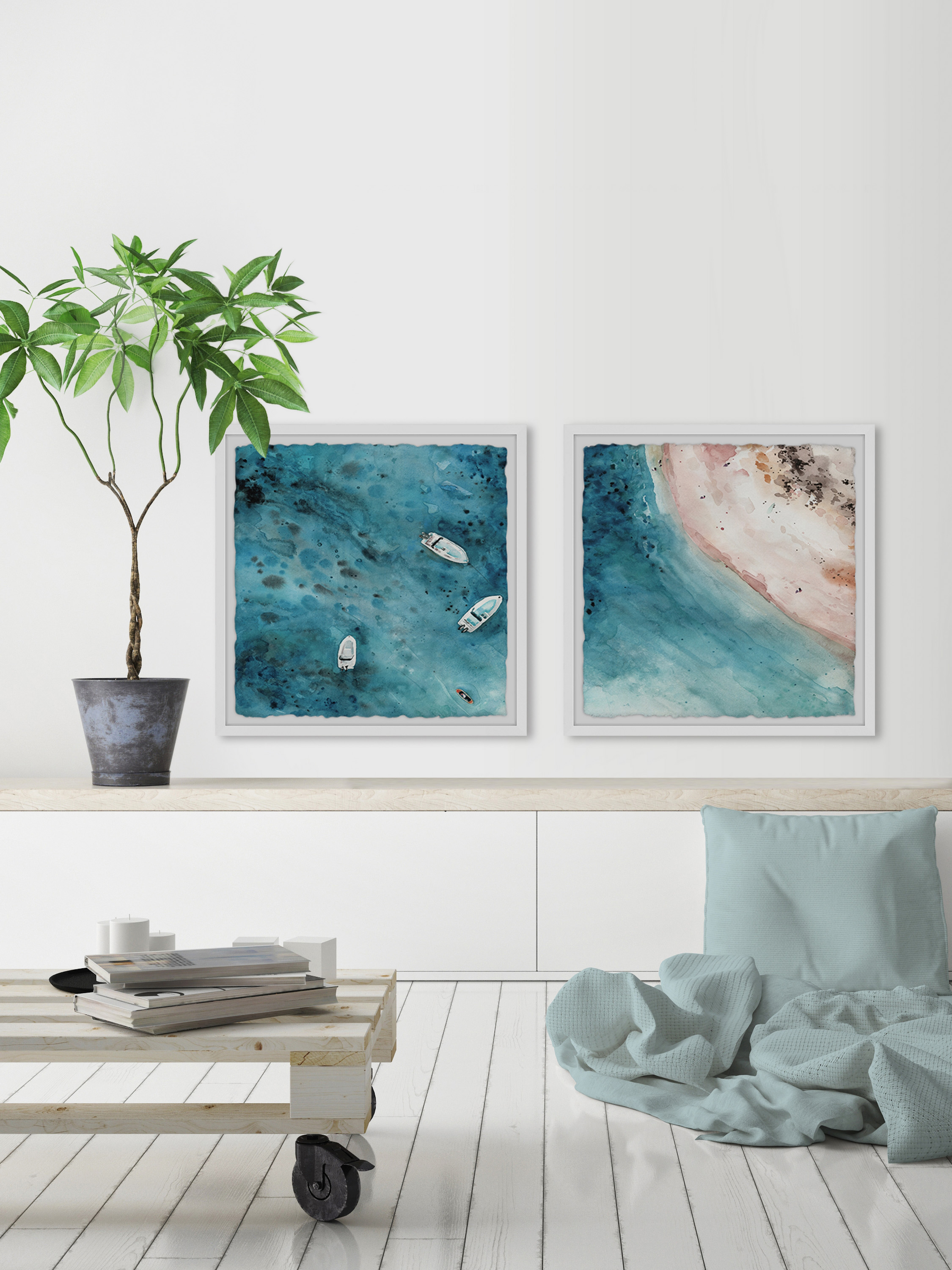 Marmont Hill Perfect Getaway Diptych, Art Prints 64.00" x 1.50"