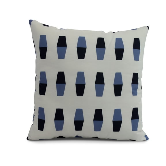 Simply Daisy, 18" x 18" Bowling Pins, Geometric Print Outdoor Pillow, Navy Blue