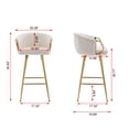 thumbnail image 4 of LUCKHAO    Counter Height Bar Stools Set of 2 , Velvet  Low Back Chair with Chrome Footrest and Golden Leg , for Kitchen Island/Home Bar/Dining Room ﻿, 4 of 22