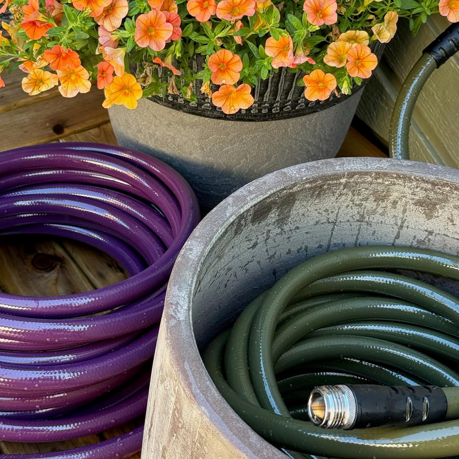 Water Right PSH-075-EP-5PKRS (7/16") Slim Garden, Drinking Water Safe, 75-Foot, Lead-Free Brass Fittings, Eggplant 400 Series Hose