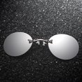 thumbnail image 2 of Retro Round Frameless Clip-On Sunglasses for Men and Women, Metal Casual Fashion Eyewear for Parties, Stage, and Everyday Use, 2 of 3