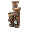 thumbnail image 2 of Design Toscano SS11521 Aloha Tiki 3 Bowl Garden Decor Cascading Fountain Water Feature, 29 Inch, Full Color, 2 of 5
