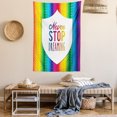 thumbnail image 2 of Quotes Decor Tapestry, Digital Bound Little Triangles Rainbow Colors Futuristic Geometric Work Motivation, Wall Hanging for Bedroom Living Room Dorm Decor, 60W X 80L Inches, Multi, by Ambesonne, 2 of 5