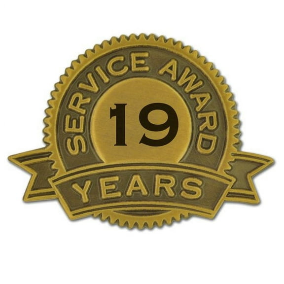 PinMart's 19 Year of Service Award Lapel Pin - 1 Piece