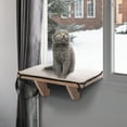 thumbnail image 6 of PETSFIT Cat Window Perch, Cat Hammock Window Seat with Natural Solid Wood&Removable Fleece Mat,Safety Sturdy Cat Bed for Windowsill, Bedside and Drawer, 6 of 7