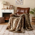 thumbnail image 4 of Gymax Fluffy Faux Fur Throw Blanket 760GSM Soft Fuzzy Luxury Faux Raccoon Fur Blanket, 4 of 10