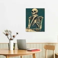 thumbnail image 2 of ARISTURING Vintage Wall Art Skeleton Skull Funny Retro Art Picture Rustic Skeleton Canvas Art For Wall Decor Sign Skull Pictures For Bathroom Living Room 16x20 in, 2 of 5