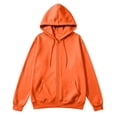 thumbnail image 7 of Men Full Zip Up Hoodie Sweatshirt Long Sleeve Drawstring Hood With Kangaroo Pocket Soft Fleece Casual Workout Streetwear Hooded Jacket Tops Saffron S, 7 of 7