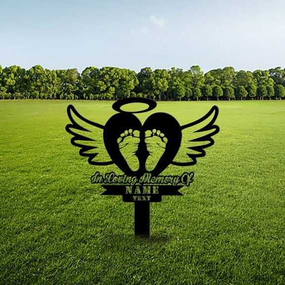 Custom Baby Loss Memorial Stake, Baby Footprint Memorial Stake, Baby Memorial Gift, Heart Garden Stake, Infant Loss Gift