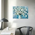 thumbnail image 4 of JRXY  Bathroom Wall Decor - Blue Flower Picture Artwork for Walls -  Blue and White Floral Wall Art for Office Bedroom Canvas Wall Art pattern1, 4 of 6