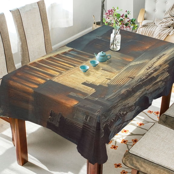 BZSMCE Square Tablecloth Magnificent Ancientd Relic Pattern Tableclothes