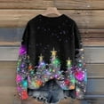 thumbnail image 6 of Long Sleeve Pullover Sweaters For Women O Neck Casual Cute Printing Knit Oversized Sweater for Fall and Winter, Christmas Snowflake Print, Cozy and Festive, Christmas Sweaters for Women ,Black,L, 6 of 6