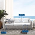 thumbnail image 5 of Lounge Sofa, Sunbrella, Rattan, Wicker, Light Grey Gray White, Modern Contemporary Urban Design, Outdoor Patio Balcony Cafe Bistro Garden Furniture Hotel Hospitality, 5 of 9