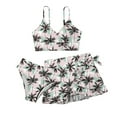 thumbnail image 3 of Hifoo Kids Swimwear Beach Floral Print 3 Piece Swimsuit Sets For Girls Stylish Summer Swimwear For Big Kids Tweens Classic Vacation Pool Swim Wear, 3 of 3