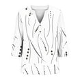 thumbnail image 5 of Xuyuer Womens Plus Size Tops 3/4 Sleeve Blouses Shirts Casual V Neck Loose Tunic Tops 1X-5X Tops with Button Cuffs Dressy Casual V Neck Summer Outfits Early Fall Fashion Clothes 2026, 5 of 5
