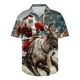 thumbnail image 5 of Elvqul Shirts for Men Casual Christmas Button up Dressy Short Sleeve Print Mens Shirts, 5 of 5