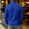 thumbnail image 4 of Men's Turtleneck Sweater Solid Color Knitted Pullover Casual Basic Long Sleeve Tops,Soft, Warm,Stretchy,Work or Outdoor Fall Winter Clothes Royal Blue XL, 4 of 5