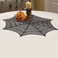 thumbnail image 3 of Chemin de Table Octogonal Toile d'Araignée Halloween Nappe Accessoires de Fête Noir Taille Unique, 3 of 11