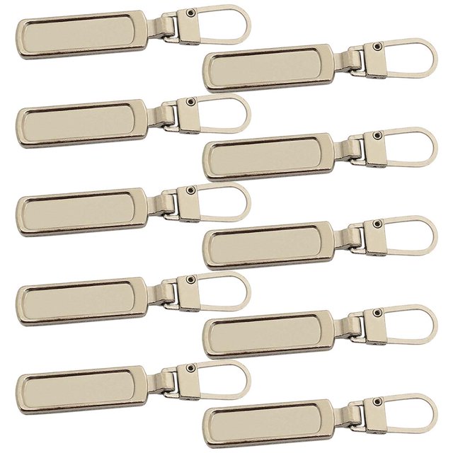 10x Tirador de Cremallera Sunnimix para Chaqueta Maleta Falda Bolsas Plata 48x8.5 mm