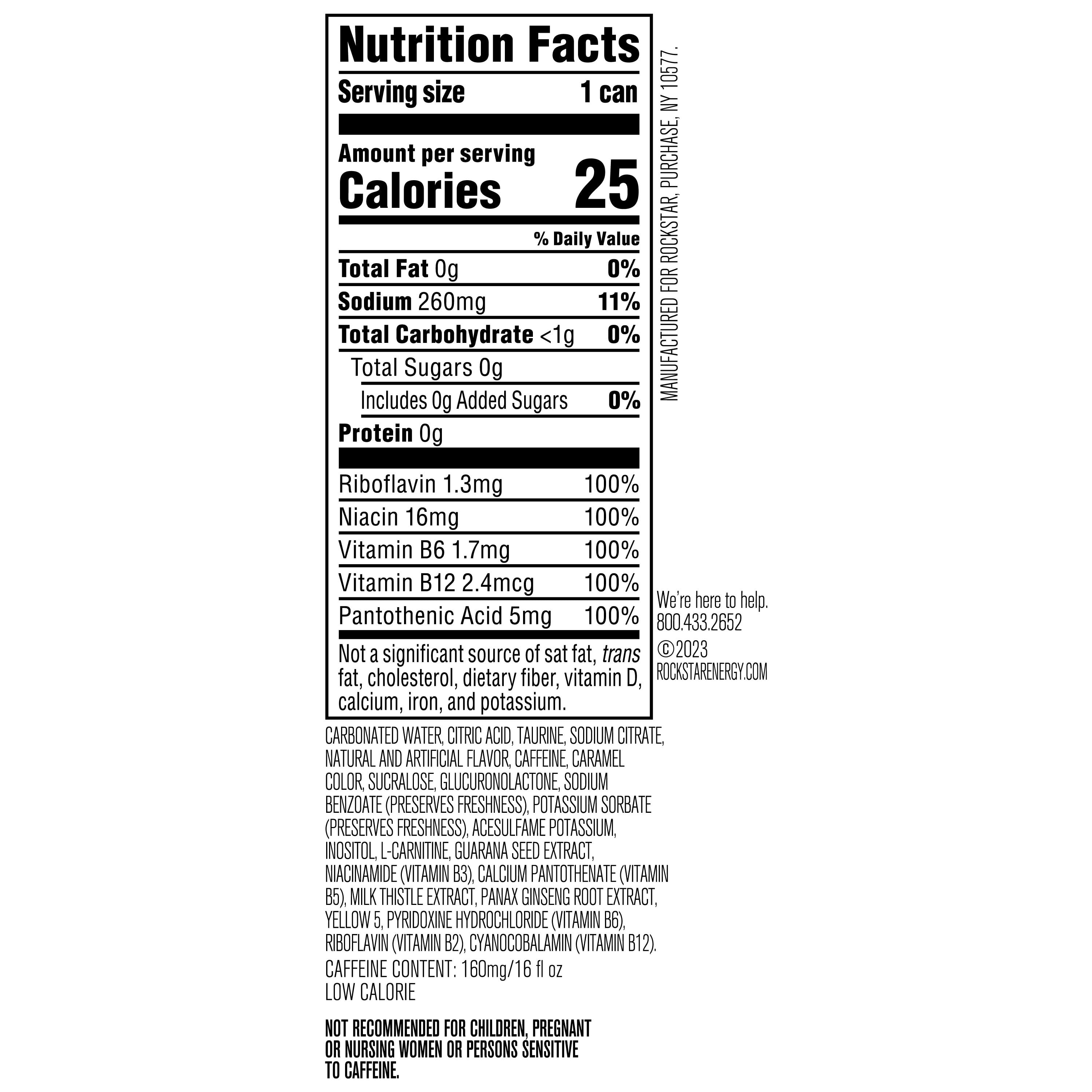 Rockstar Sugar Free Energy Drink, 16 fl oz, 12 Pack Cans