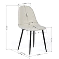 thumbnail image 3 of Pemberly Row Contemporary Set of 4 Dining Chair- Beige Fabric, 3 of 7