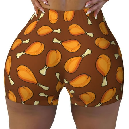 Workout Shorts Women  Chicken Legs 1 Biker Shorts for Women Running Gym Spandex Shorts Tummy Control